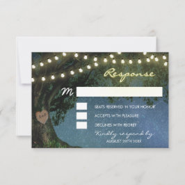 Cartões RSVP de Casamento de Árvore de Carvalho Ca