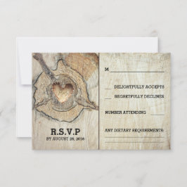 Cartões RSVP de Casamento de Árvore do Coração da 