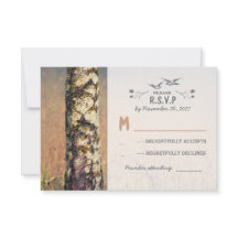 Cartões RSVP de Casamento de Árvore Rústica
