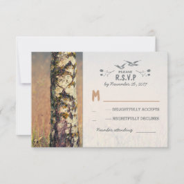 Cartões RSVP de Casamento de Árvore Rústica