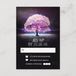 Cartões RSVP de casamento de árvores