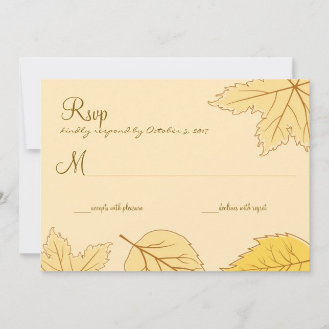 Cartões RSVP de Casamento de Autumn (Frente)