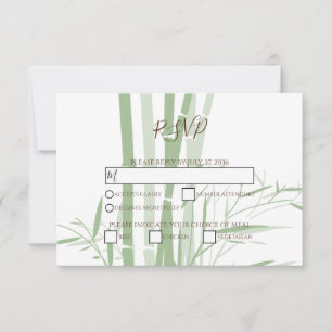 Cartões RSVP de Casamento de Bambu Oriental Elegan