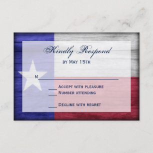 Cartões RSVP de Casamento de Bandeiras do Texas da
