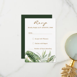 Cartões RSVP de Casamento de Boho Verde