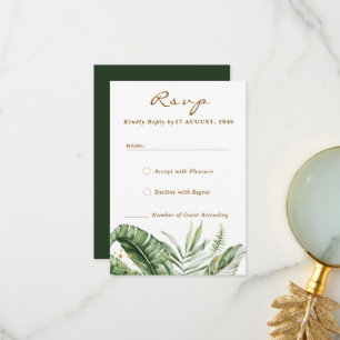 Cartões RSVP de Casamento de Boho Verde