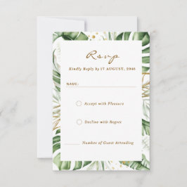 Cartões RSVP de Casamento de Boho Verde