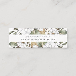 Cartões RSVP de Casamento de Boho White Floral Gre