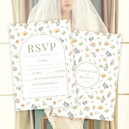 Cartões RSVP de Casamento de Boho Wildflower Elega