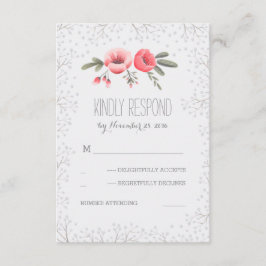 Cartões RSVP de Casamento de Buquê Floral de Bebê