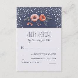 Cartões RSVP de Casamento de Buquê Floral de Bebê