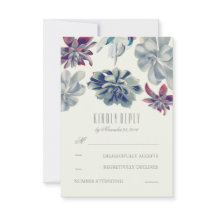 Cartões RSVP de Casamento de Buquê Suculentes