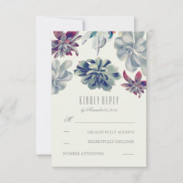 Cartões RSVP de Casamento de Buquê Suculentes