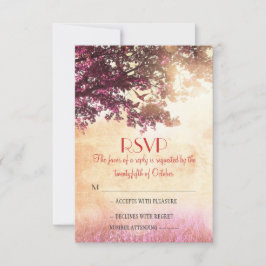 Cartões RSVP de casamento de carvalho velho russo