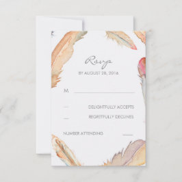 Cartões RSVP de Casamento de Casamento de Boho Fea