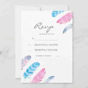 Cartões RSVP de Casamento de Casamento de Boho Fea