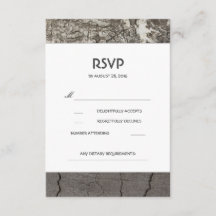 Cartões RSVP de Casamento de Casamento de Madeira 