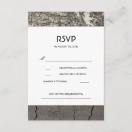 Cartões RSVP de Casamento de Casamento de Madeira 