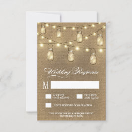 Cartões RSVP de Casamento de Casamento Jar de Burl