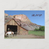 Cartões RSVP de Casamento de Cavalos Estáveis