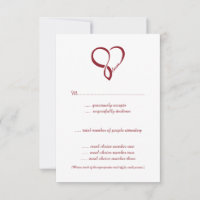 Cartões RSVP de Casamento de Coração de Amor Verme