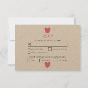 Cartões RSVP de Casamento de Coração Rustic Wat
