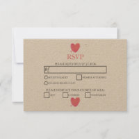 Cartões RSVP de Casamento de Coração Rustic Waterc