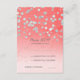 cartões RSVP de casamento de coral cor-de-rosa pra