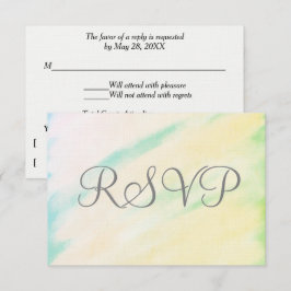 Cartões RSVP de Casamento de Cores Aquáticas Tropi