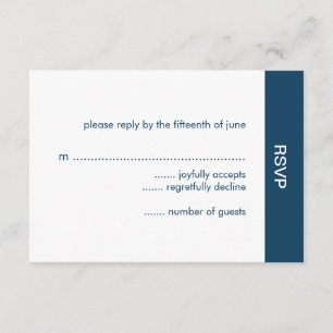 Cartões RSVP de Casamento de Cores Negros - Marinh