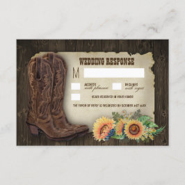Cartões RSVP de Casamento de Cowboy Ocidental Boot