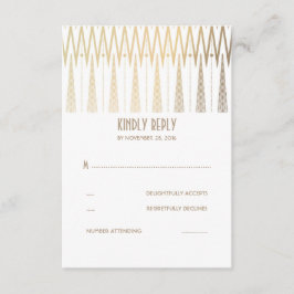 Cartões RSVP de Casamento de Deco de Arte Branca e