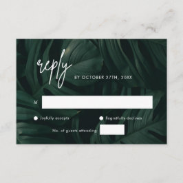 Cartões RSVP de Casamento de Destino Tropical