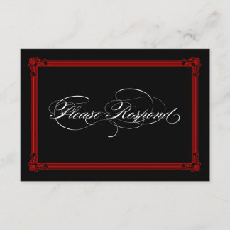 Cartões RSVP de Casamento de Estilo Poster Vermelh
