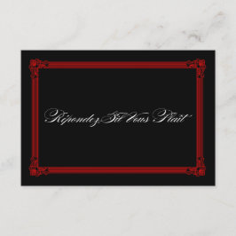 Cartões RSVP de Casamento de Estilo Poster Vermelh