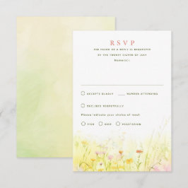 Cartões RSVP de Casamento de Flores Selvagens