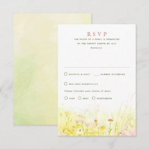 Cartões RSVP de Casamento de Flores Selvagens