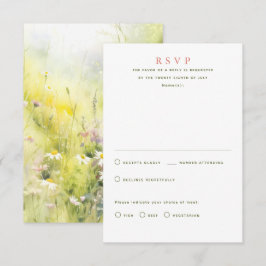 Cartões RSVP de Casamento de Flores Selvagens