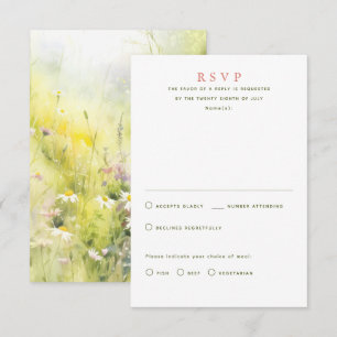 Cartões RSVP de Casamento de Flores Selvagens