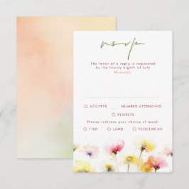 Cartões RSVP de Casamento de Flores Selvagens Colo