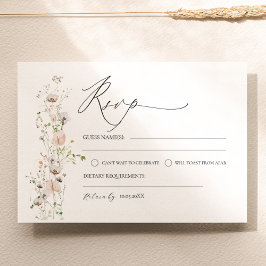 Cartões RSVP de Casamento de Flores Selvagens Mode