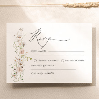 Cartões RSVP de Casamento de Flores Selvagens Mode