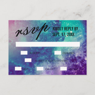 Cartões RSVP de Casamento de Galáxia de Smokey Per