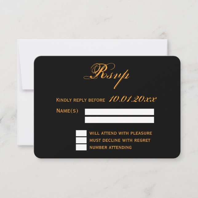 Cartões RSVP De Casamento De Halloween À Noite (Frente)