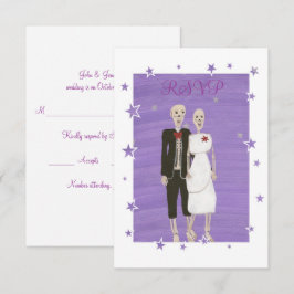 Cartões RSVP de Casamento de Halloween de Casal de
