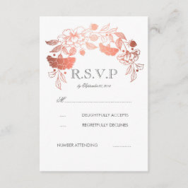 Cartões RSVP de Casamento de Loucos da rosa Dourad