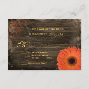 Cartões RSVP de Casamento de Madeira da Marinha de