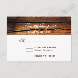 Cartões RSVP de Casamento de Madeira da RSVP do Pa