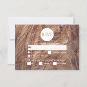 Cartões RSVP de Casamento de Madeira Rustic