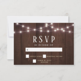 Cartões RSVP de Casamento de Madeira Rustic Wood L